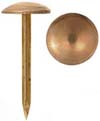 Tacks, antiqued plated brass,
7/16" diameter low domed,
per 100
